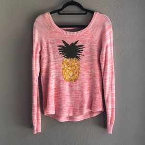 UO Knit long sleeve pineapple top